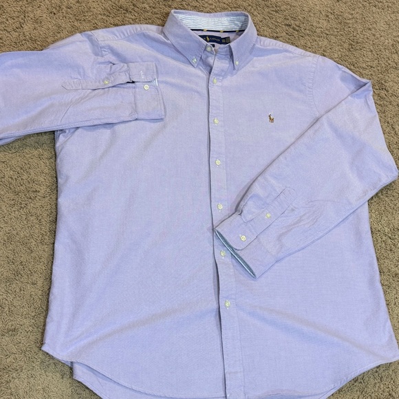 Polo Ralph Lauren Men's Classic Fit Flesh Pony Shirt L/S XXL Lilac See Descr - Picture 2 of 6